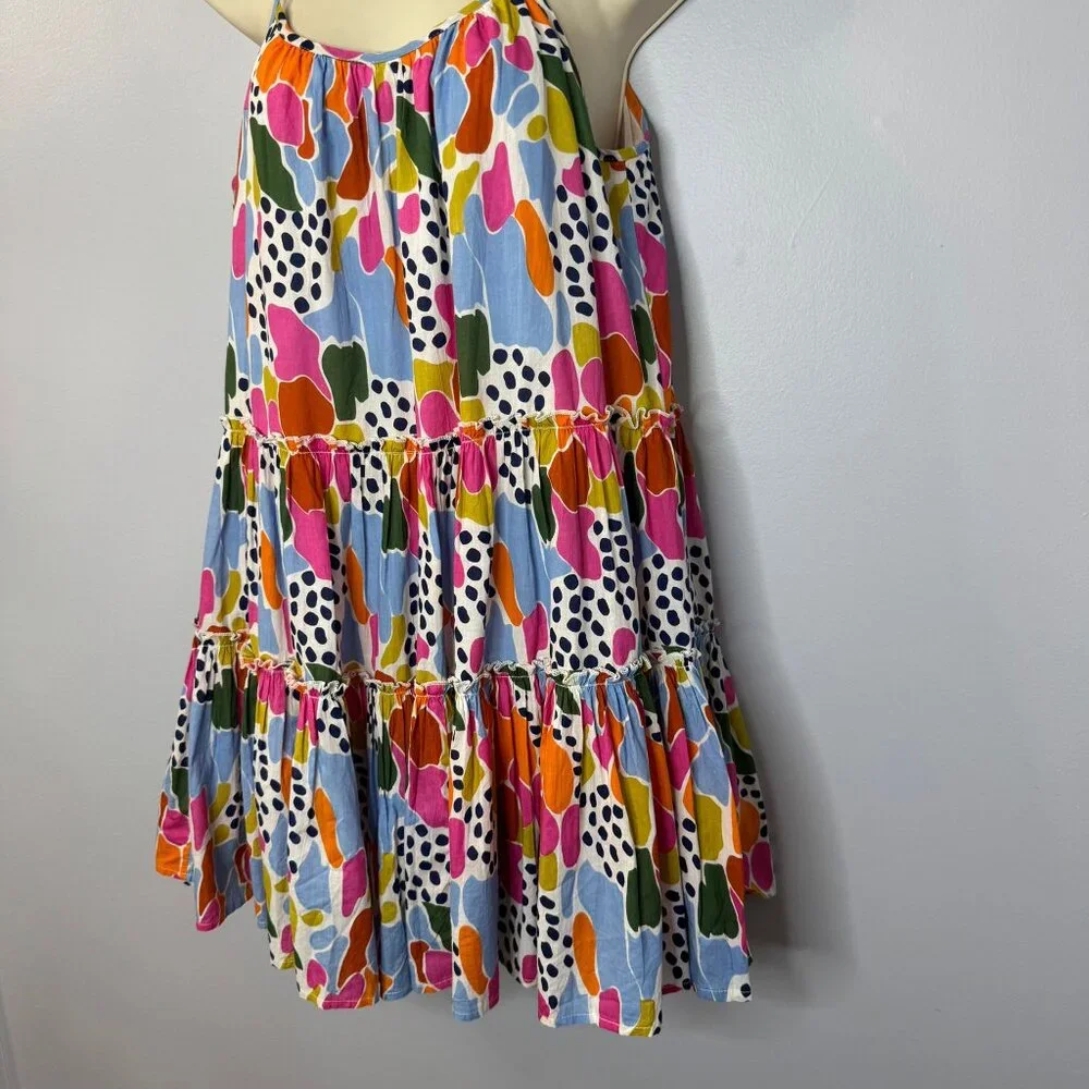 THML Spotted Multi Print Swim Sundress Adjustable Strap Beach Vacation Sz. XS - Picture 9 of 13